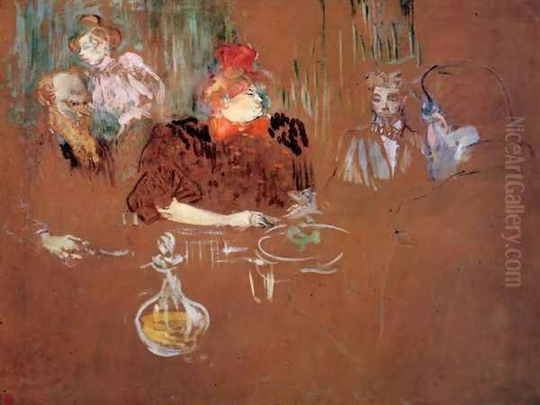 Dinner at the House of M. and Mme. Nathanson Oil Painting by Henri De Toulouse-Lautrec