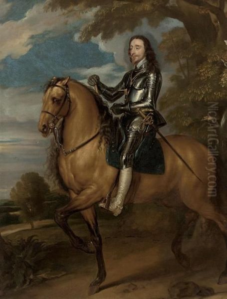 Equestrian Portrait Of King Charles I Oil Painting by Sir Anthony Van Dyck