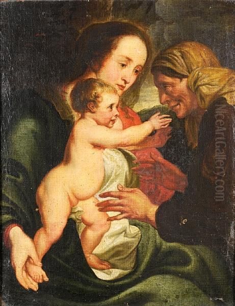 The Madonna And Child With Saint Anne Oil Painting by Sir Anthony Van Dyck