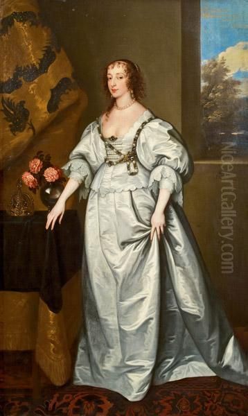 Queen Henrietta Maria Oil Painting by Sir Anthony Van Dyck