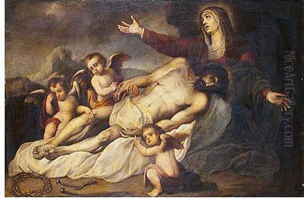 Lamentacion Sobre Cristo Muerto Oil Painting by Sir Anthony Van Dyck