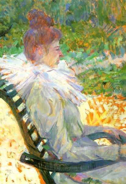 Madame E. Tapie de Celeyran in a Garden Oil Painting by Henri De Toulouse-Lautrec