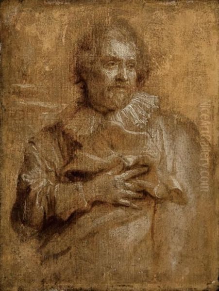 Portrait Of A Man Half Length Oil Painting by Sir Anthony Van Dyck