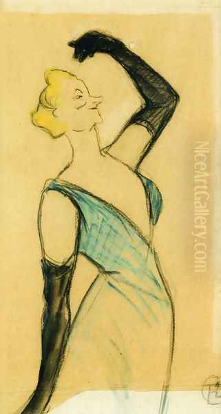 Yvette Guilbert I Oil Painting by Henri De Toulouse-Lautrec