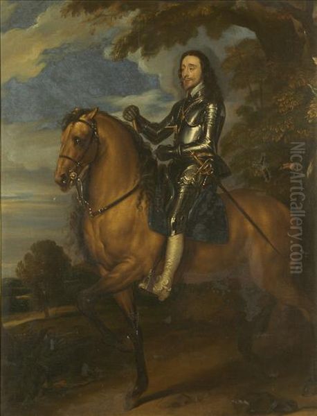 Charles I On Horseback Oil Painting by Sir Anthony Van Dyck