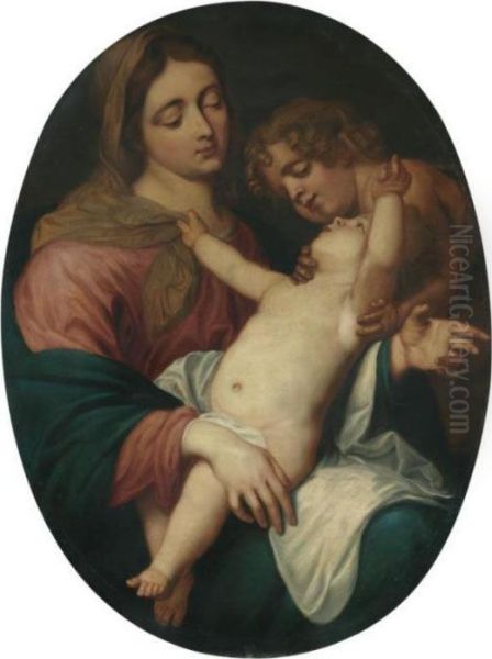 The Virgin And Child With The Infant Saint John The Baptist Oil Painting by Sir Anthony Van Dyck