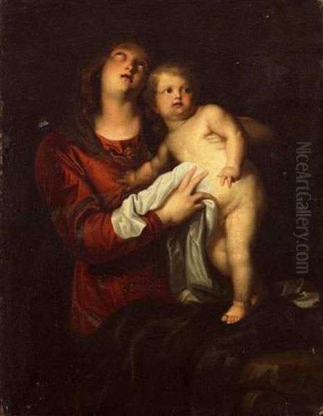 La Vierge A L'enfant Oil Painting by Sir Anthony Van Dyck