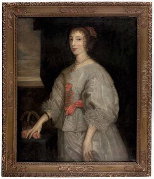 Dreiviertelportrait Von 
Henriette Maria, Konigin Von England,gemahlin Von Konig Karl I. Von 
England Oil Painting by Sir Anthony Van Dyck