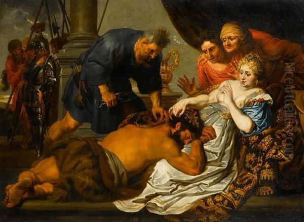 Samson And Delilah Oil Painting by Sir Anthony Van Dyck