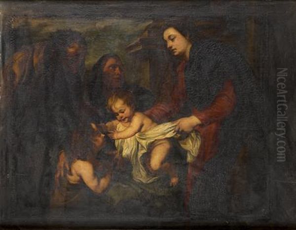 La Sainte Famille Avec Sainte Elisabeth Et Saintjean-baptiste Oil Painting by Sir Anthony Van Dyck