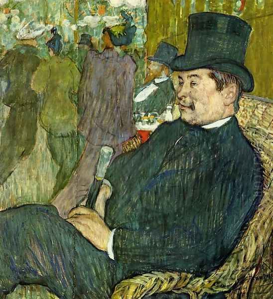 M. Delaporte at the Jardin de Paris Oil Painting by Henri De Toulouse-Lautrec