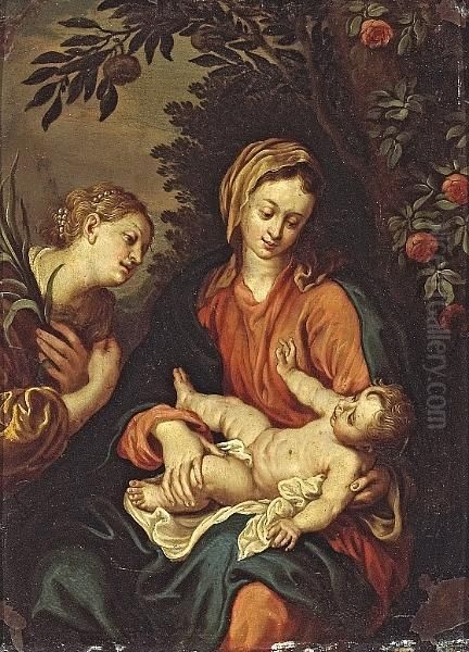 The Virgin And Child With Saint Catherine Ofalexandria Oil Painting by Sir Anthony Van Dyck