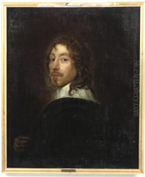 Portrait Of A Gentleman, Half-length In A Black Coat And Lawn Collar Oil Painting by Sir Anthony Van Dyck