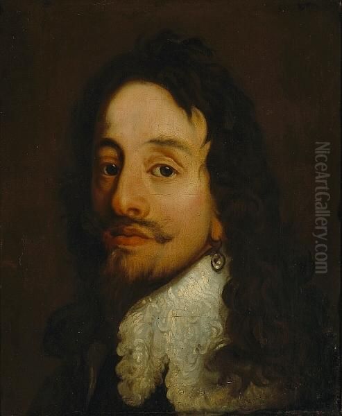 A Portrait Of Charles I Of England Oil Painting by Sir Anthony Van Dyck