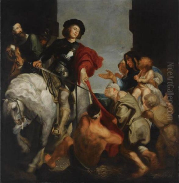 St. Martin Dividing His Cloak Oil Painting by Sir Anthony Van Dyck