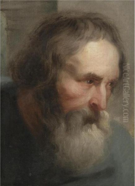 Head Study Of A Saint Oil Painting by Sir Anthony Van Dyck