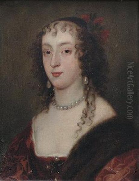 Portrait Of A Lady With Pearl Necklace Oil Painting by Sir Anthony Van Dyck