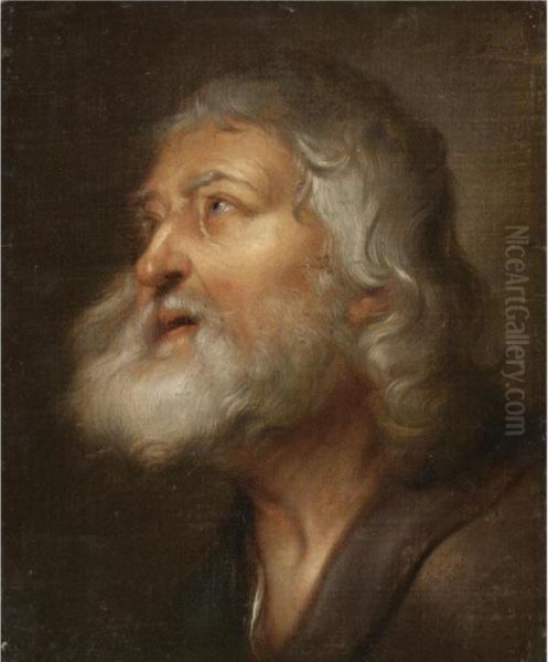 A Study For The Head Of A Saint Oil Painting by Sir Anthony Van Dyck