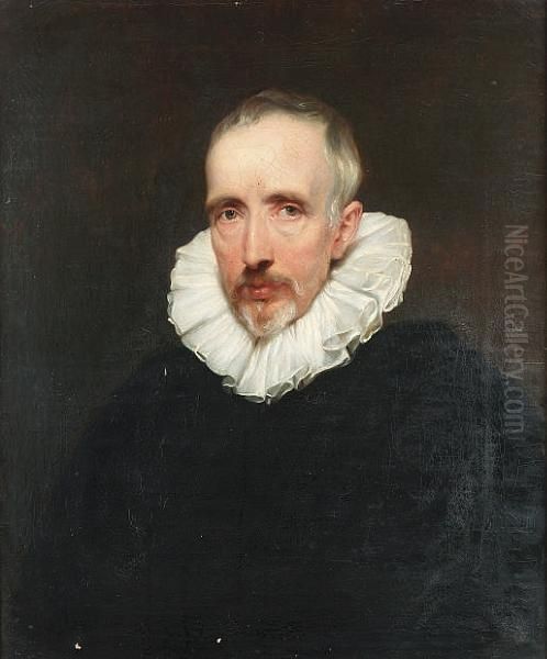 Portrait Of Cornelis Van Der Geest, Bust-length, In Black Costume With A White Ruff Oil Painting by Sir Anthony Van Dyck