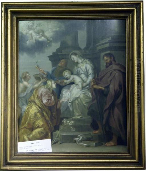 Maria Med Jesusbarnet. Oil Painting by Sir Anthony Van Dyck