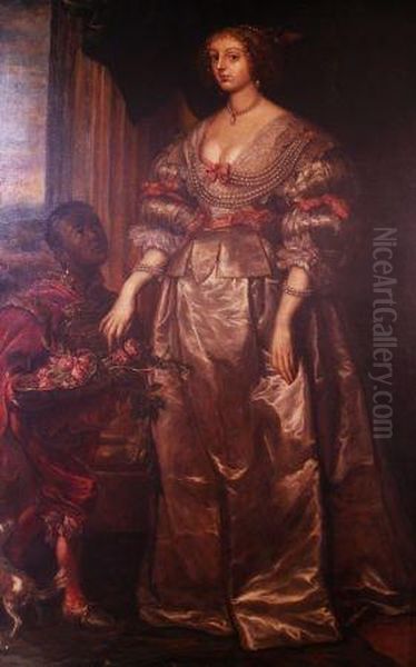 Portrait Of A Lady On A Terrace Oil Painting by Sir Anthony Van Dyck