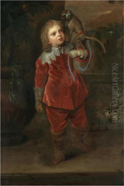 Portrait Of The Dwarf Geoffrey Hudson (1619-1682) Oil Painting by Sir Anthony Van Dyck