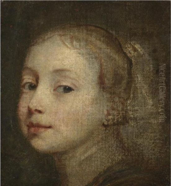 Head Of A Young Girl Oil Painting by Sir Anthony Van Dyck