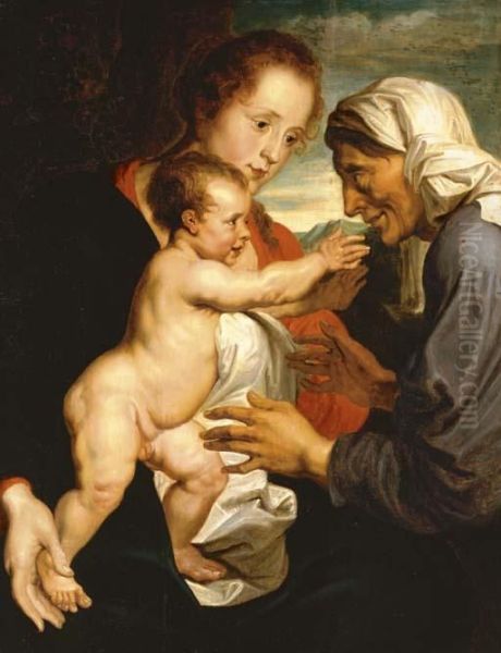 The Virgin And Child With Saint Anne Oil Painting by Sir Anthony Van Dyck