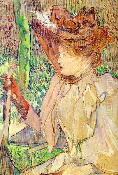 Portrait of Honorine Platzer (Woman with Gloves) 1891 Oil Painting by Henri De Toulouse-Lautrec