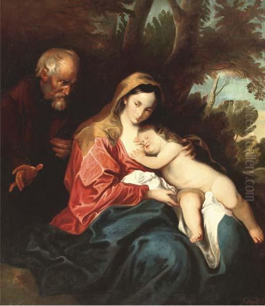 The Rest On The Flight Into Egypt Oil Painting by Sir Anthony Van Dyck