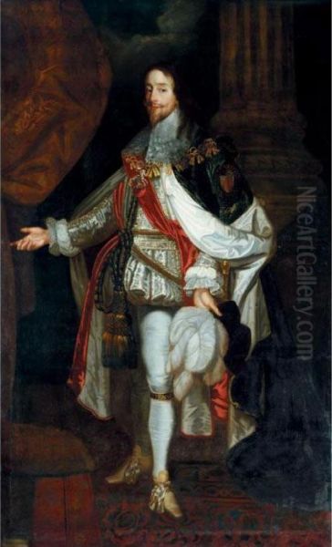 Portrait Of Charles I Oil Painting by Sir Anthony Van Dyck