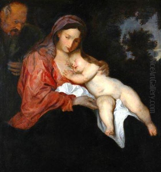 Rest On The Flight Into Egypt Oil Painting by Sir Anthony Van Dyck