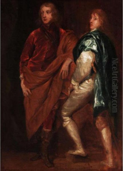 Double Portrait Of Lord John 
Stuart With His Brother, Lord Bernard Stuart, Later Earl Of Lichfield Oil Painting by Sir Anthony Van Dyck