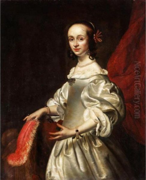 Portrait Of A Lady, Said To Be Susannah Glyn, Nee Lewen Of Ewell, Surrey Oil Painting by Sir Anthony Van Dyck