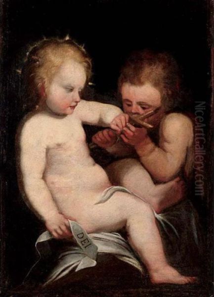 The Infant Christ And The Infant St. John Oil Painting by Sir Anthony Van Dyck