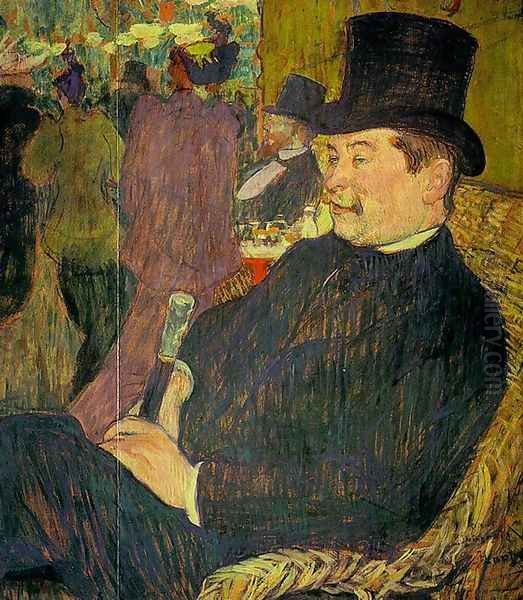 Portrait of Monsieur Delaporte at the Jardin de Paris 1893 Oil Painting by Henri De Toulouse-Lautrec