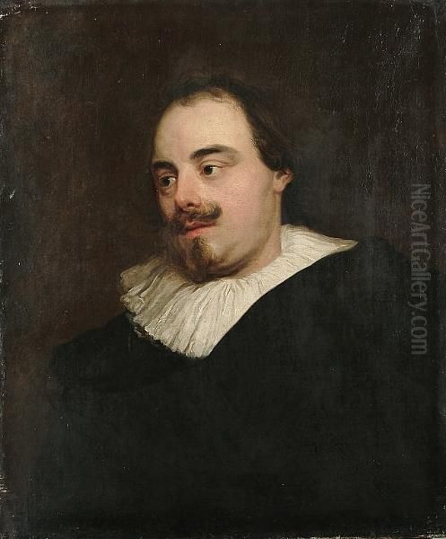 A Portrait Of Pieter Stevens, Bust-length, In Black Costume With A Ruff Oil Painting by Sir Anthony Van Dyck