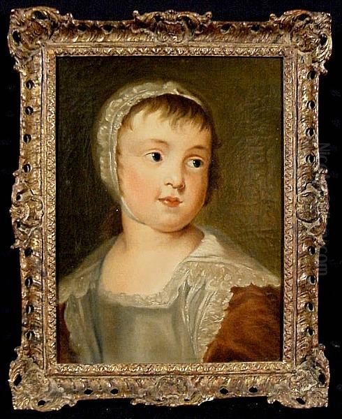 A Portrait Of A Girl In A Bonnet Oil Painting by Sir Anthony Van Dyck