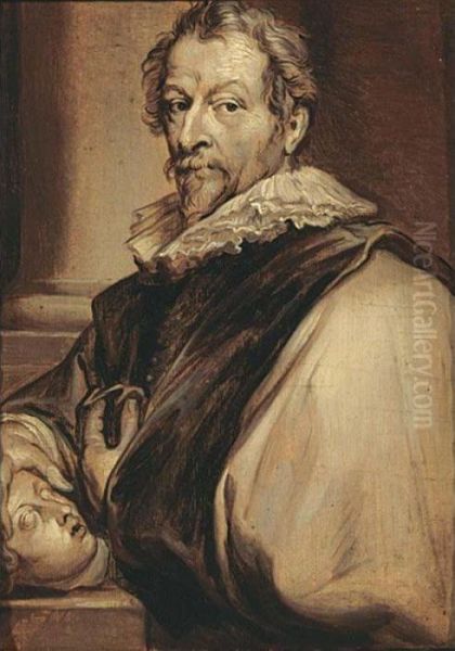 A Portrait Of The Painter Hendrik Van Balen Oil Painting by Sir Anthony Van Dyck