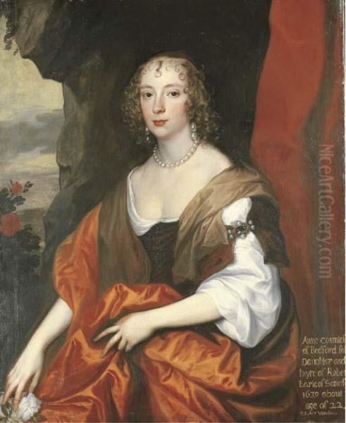 Portrait Of Anne Carr, Countess Of Bedford Oil Painting by Sir Anthony Van Dyck