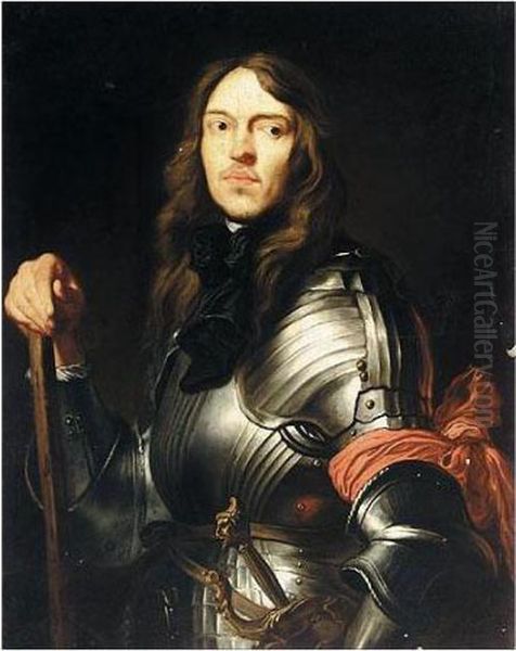 Portrait Of A Gentleman, Half Length, Wearing Armour Oil Painting by Sir Anthony Van Dyck