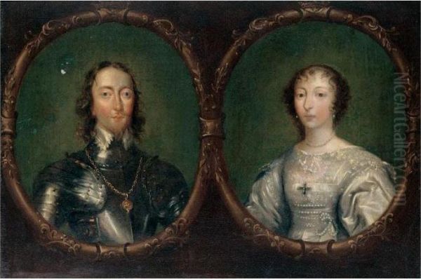 Portrait Of King Charles I And Queen Henrietta Maria by Sir Anthony Van Dyck