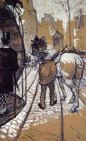 Workers for the Bus Company Oil Painting by Henri De Toulouse-Lautrec