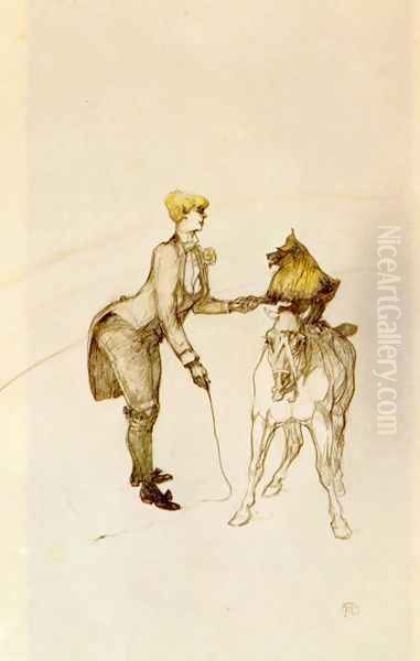 At the Circus: The Animal Trainer Oil Painting by Henri De Toulouse-Lautrec