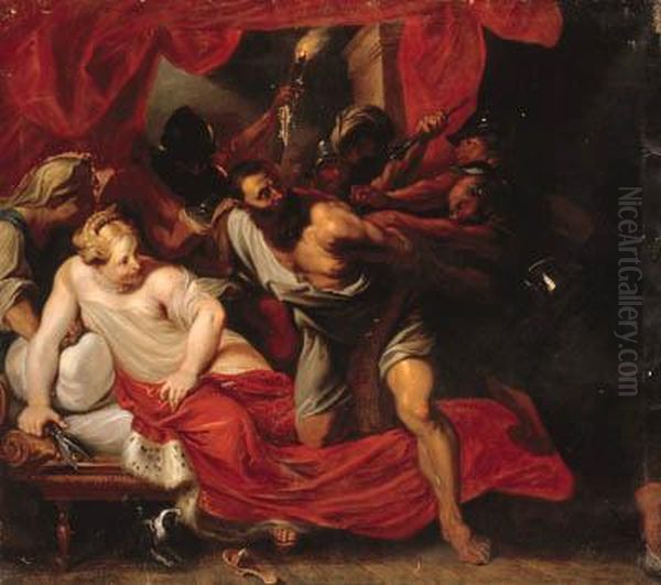 Samson And Delilah Oil Painting by Sir Anthony Van Dyck