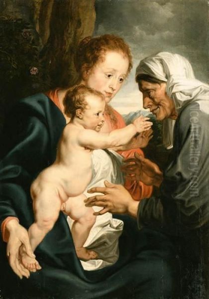 The Virgin And Child With Saint Anne Oil Painting by Sir Anthony Van Dyck