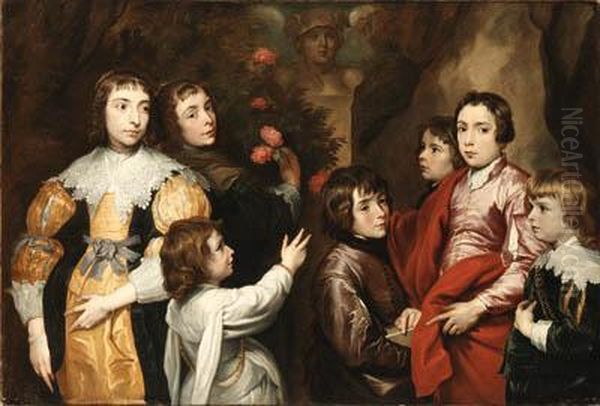 A Group Portrait Oil Painting by Sir Anthony Van Dyck