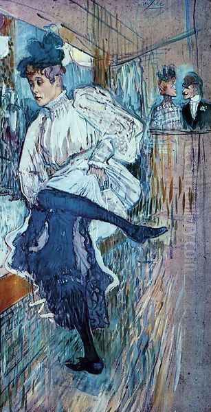 Jane Avril Dancing 2 Oil Painting by Henri De Toulouse-Lautrec