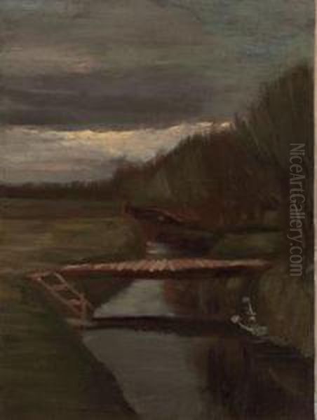 Sloot En Kleine Brug Oil Painting by Vincent Van Gogh