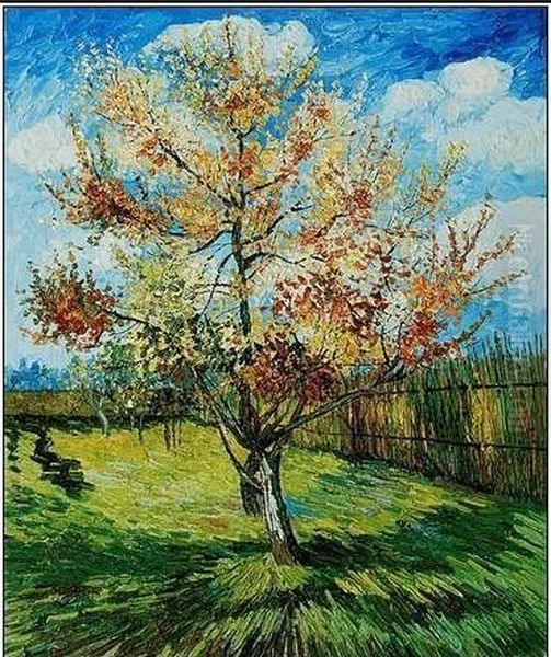 Pink Peach Tree In Blossom Oil Painting by Vincent Van Gogh